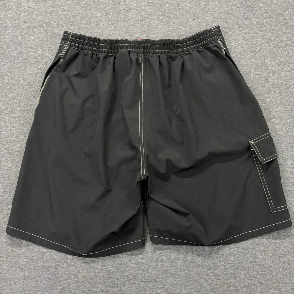 Polo Ralph Lauren Mens Kailua Board Shorts Swim Trunks Black Cargo Lined Size XL